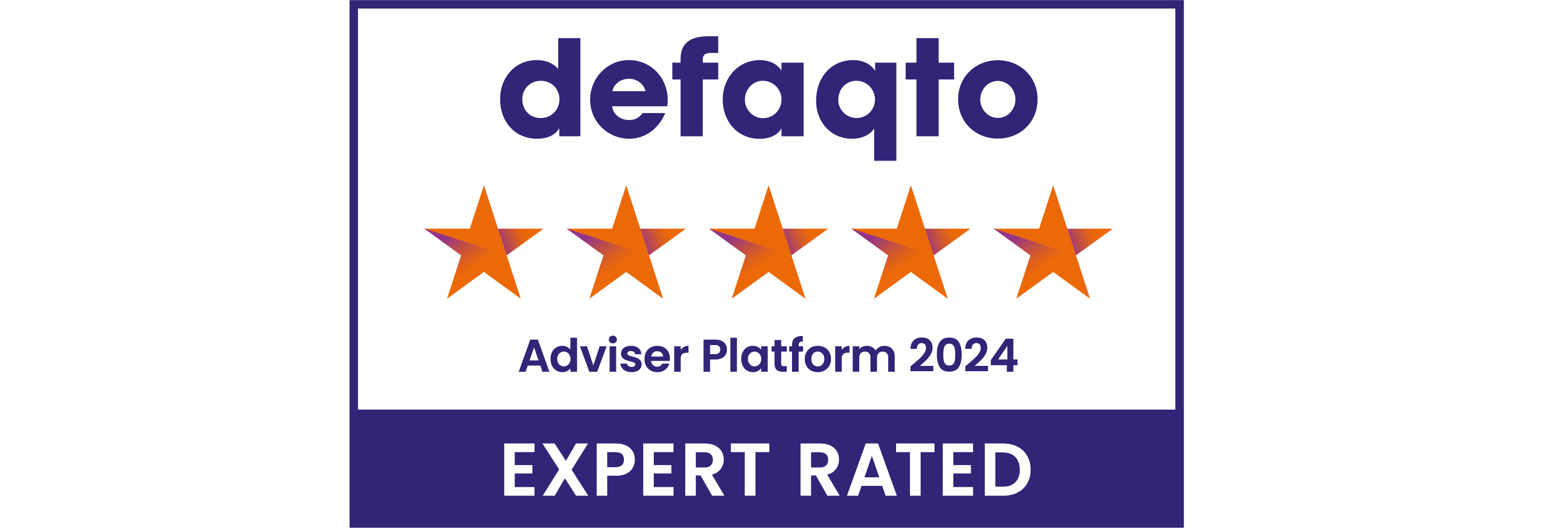 Defaqto 5 star adviser platform 2024 rating award image