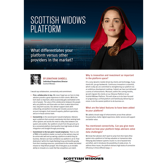 Scottish Widows Platform: What differentiates your platform versus other providers in the market? article